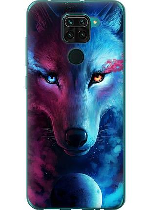 Чехол силиконовый на телефон xiaomi redmi note 9 арт-волк "3999u-2017-58250"