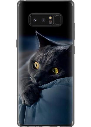 Чехол 2d пластиковый на телефон samsung galaxy note 8 дымчатый кот "825t-1020-58250"