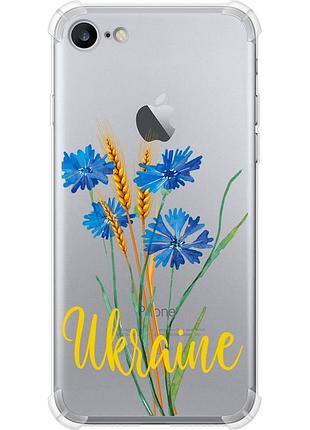 Чехол силикон с усиленными углами патриотический на телефон iphone 7 ukraine v2 "5445sp-336-58250"