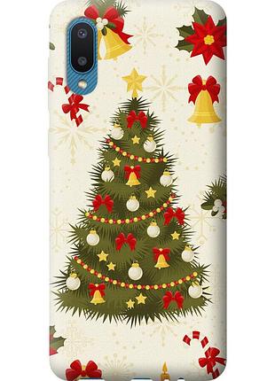 Чохол 2d пластиковий на телефон samsung galaxy a02 a022g новорічна ялинка "4198t-2260-58250"