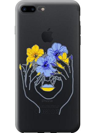 Чохол силіконовий патріотичний на телефон iphone 7 plus дівчина v4 "5276u-337-58250"