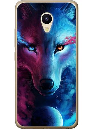 Чохол 2d пластиковий на телефон meizu m5 арт-вовк "3999t-420-58250"