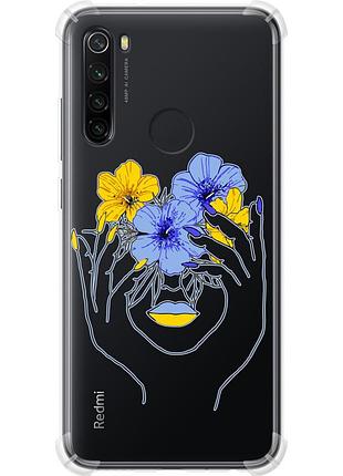 Чехол силикон с усиленными углами патриотический на телефон xiaomi redmi note 8 девушка v4 "5276sp-1787-58250"