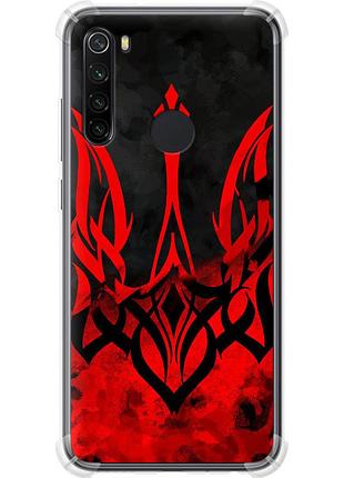 Чехол силикон с усиленными углами патриотический на телефон xiaomi redmi note 8 герб украины v2 "5312sp-1787-58250"