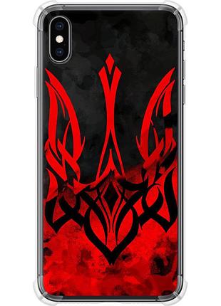 Чехол силикон с усиленными углами патриотический на телефон iphone xs max герб украины v2 "5312sp-1557-58250"