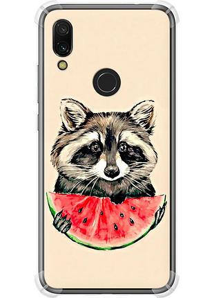 Чехол силикон с усиленными углами на телефон xiaomi redmi 7 енотик с арбузом "4605sp-1669-58250"