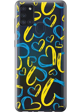 Чехол 2d пластиковый патриотический на телефон samsung galaxy a21s a217f сердца ua "5292t-1943-58250"