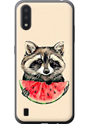 Чехол силиконовый на телефон samsung galaxy a01 a015f енотик с арбузом "4605u-1842-58250"