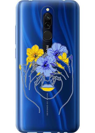 Чохол силіконовий патріотичний на телефон xiaomi redmi 8 дівчина v4 "5276u-1806-58250"