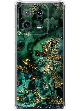 Чохол силіконовий протиударний с посиленими кутами на телефон xiaomi 13 pro мармур золото багатство "5419sp-2959-58250"