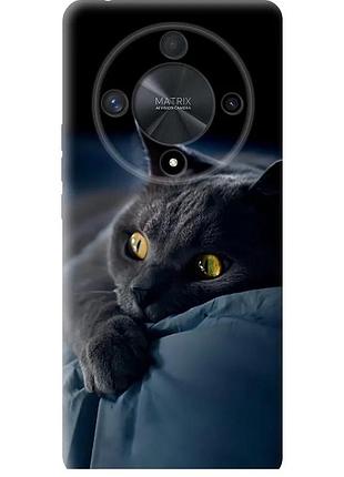 Чохол силіконовий на телефон huawei honor x9b 5g димчастий кіт "825u-3787-58250"