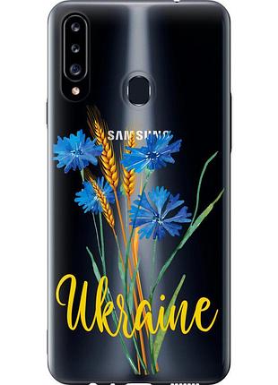 Чохол 2d пластиковий патріотичний на телефон samsung galaxy a20s a207f ukraine v2 "5445t-1775-58250"