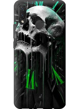Чехол tpu на телефон huawei p smart plus череп-часы "4100b-1555-58250"