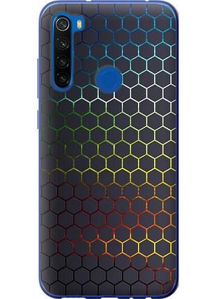 Чохол 2d пластиковий на телефон xiaomi redmi note 8t соти, які переливаються "498t-1818-58250"