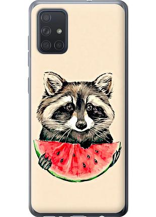 Чехол силиконовый на телефон samsung galaxy a71 2020 a715f енотик с арбузом "4605u-1826-58250"