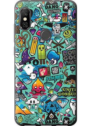 Чехол силиконовый на телефон xiaomi redmi note 6 pro стикер бомбинг 1 "693u-1551-58250"