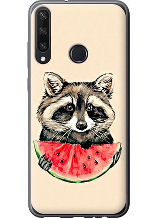 Чехол 2d пластиковый на телефон huawei y6p енотик с арбузом "4605t-1952-58250"