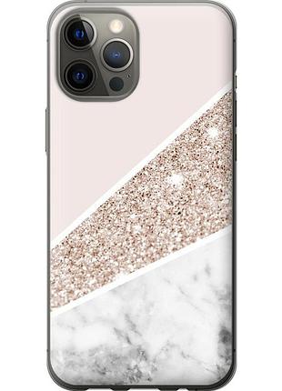 Чехол 2d пластиковый на телефон iphone 12 pro max пастельный мрамор "4342t-2054-58250"