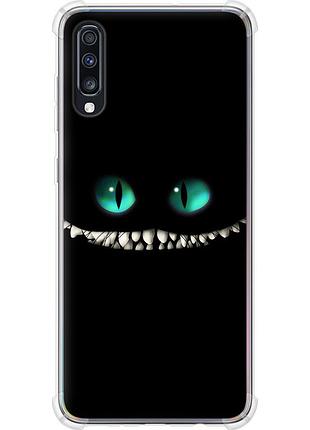 Чехол силикон с усиленными углами на телефон samsung galaxy a70 2019 a705f чеширский кот "689sp-1675-58250"