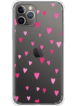 Чехол силикон с усиленными углами на телефон iphone 11 pro max сердечки 2 "4763sp-1723-58250"