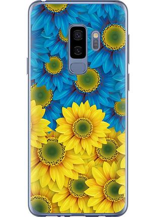 Чохол силіконовий патріотичний на телефон samsung galaxy s9 plus жовто-блакитні квіти "1048u-1365-58250"