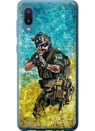 Чохол 2d пластиковий патріотичний на телефон samsung galaxy a02 a022g воїн зсу "5311t-2260-58250"