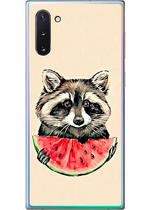 Чохол силіконовий на телефон samsung galaxy note 10 єнотик з кавуном "4605u-1718-58250"