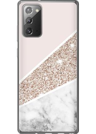Чехол 2d пластиковый на телефон samsung galaxy note 20 пастельный мрамор "4342t-2036-58250"