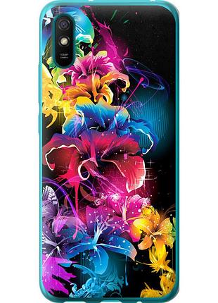 Чехол силиконовый на телефон xiaomi redmi 9a абстрактные цветы "511u-2034-58250"