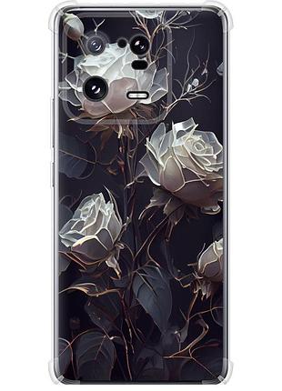 Чохол силіконовий протиударний с посиленими кутами на телефон xiaomi 13 pro троянди 2 "5550sp-2959-58250"
