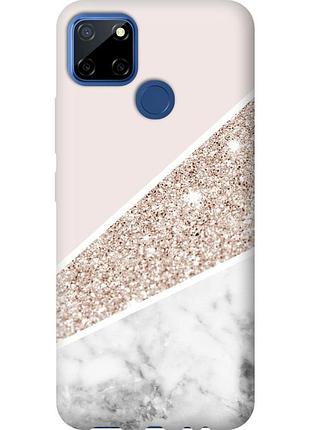 Чехол 2d пластиковый на телефон realme c12 пастельный мрамор "4342t-2240-58250"