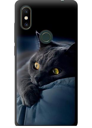 Чехол tpu на телефон xiaomi mi mix 2s дымчатый кот "825b-1438-58250"