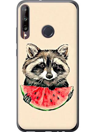 Чехол силиконовый на телефон huawei p40 lite e енотик с арбузом "4605u-1875-58250"
