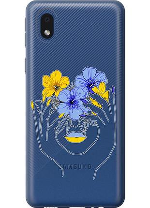 Чехол силиконовый патриотический на телефон samsung galaxy a01 core a013f девушка v4 "5276u-2065-58250"