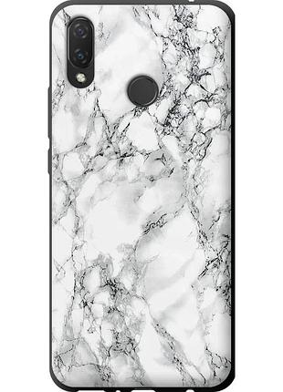 Чехол tpu на телефон huawei p smart plus мрамор белый "4480b-1555-58250"