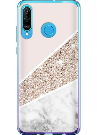 Чохол 2d пластиковий на телефон huawei p30 lite пастельний мармур "4342t-1651-58250"