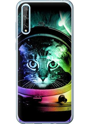 Чохол 2d пластиковий на телефон huawei p smart s кіт-астронавт "4154t-1813-58250"