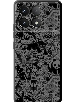 Чохол tpu на телефон xiaomi redmi k70 чорно-сірий стікер бомбінг "2432b-3799-58250"