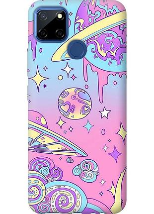 Чехол 2d пластиковый на телефон realme c12 розовая галактика "4146t-2240-58250"