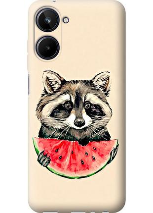Чохол силіконовий на телефон realme 10 єнотик з кавуном "4605u-2946-58250"
