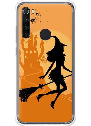 Чохол силіконовий протиударний с посиленими кутами на телефон xiaomi redmi note 8 відьма на мітлі "1184sp-1787-58250"