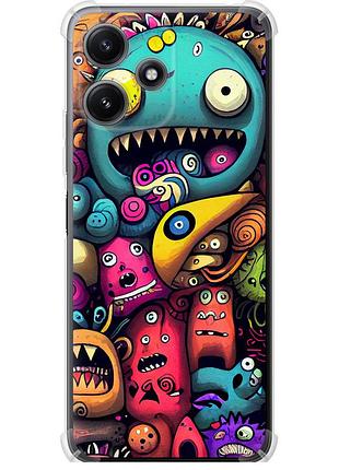 Чехол силикон с усиленными углами на телефон xiaomi redmi 12 5g cмешные монстры "5549sp-3194-58250"