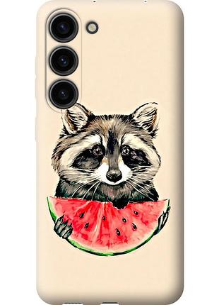 Чохол силіконовий на телефон samsung galaxy s23 єнотик з кавуном "4605u-2907-58250"