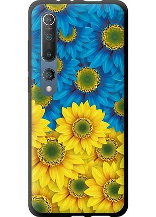 Чохол tpu патріотичний на телефон xiaomi mi 10 pro жовто-блакитні квіти "1048b-1870-58250"