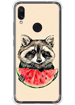 Чохол силіконовий протиударний с посиленими кутами на телефон xiaomi redmi note 7 єнотик з кавуном "4605sp-1639-58250"