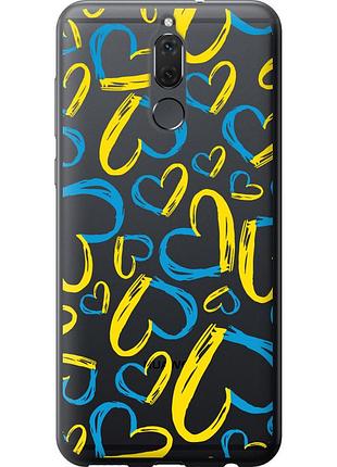 Чехол силиконовый патриотический на телефон huawei mate 10 lite сердца ua "5292u-1240-58250"