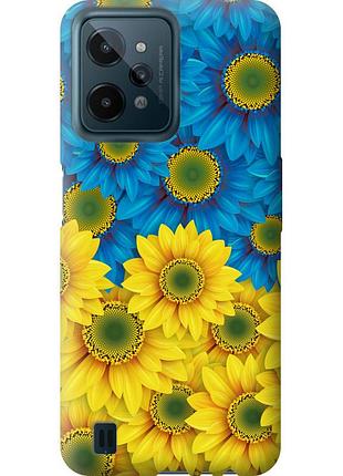 Чехол силиконовый патриотический на телефон realme c31 жёлто-голубые цветы "1048u-2593-58250"