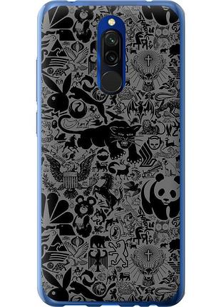 Чохол силіконовий на телефон xiaomi redmi 8 чорно-сірий стікер бомбінг "2432u-1806-58250"