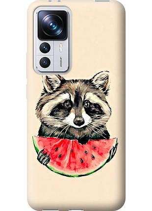 Чохол силіконовий на телефон xiaomi 12t єнотик з кавуном "4605u-3332-58250"