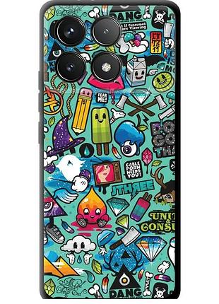 Чехол tpu на телефон xiaomi redmi k70 стикер бомбинг 1 "693b-3799-58250"